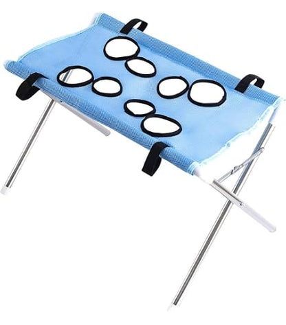 折りたたみ式ペット用バス＆グルーミングスタンド（メッシュ拘束ラック・シャンプー/爪切り用・猫/小型犬用）