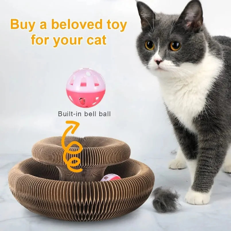 Foldable Cat Scratcher Board | 3-in-1  Scratch, Play & Nap | All Ages