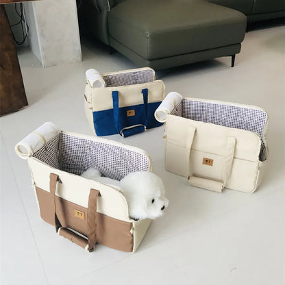 小型犬・猫用 カーシート兼キャリーバッグ（手提げ・ショルダー兼用・3色）