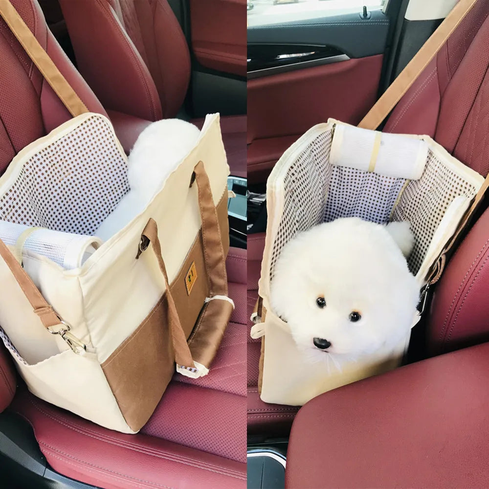 小型犬・猫用 カーシート兼キャリーバッグ（手提げ・ショルダー兼用・3色）