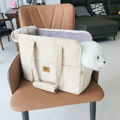 小型犬・猫用 カーシート兼キャリーバッグ（手提げ・ショルダー兼用・3色）