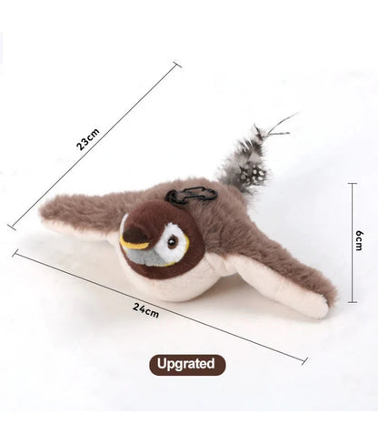 Flapping Bird Cat Toy | Touch-Activated |  Rechargeable | Add Catnip | Chirping Sound