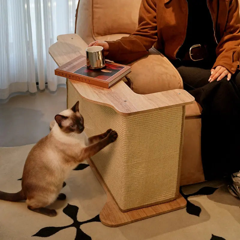 猫が爪とぎしている様子