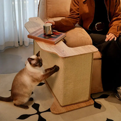 猫が爪とぎしている様子