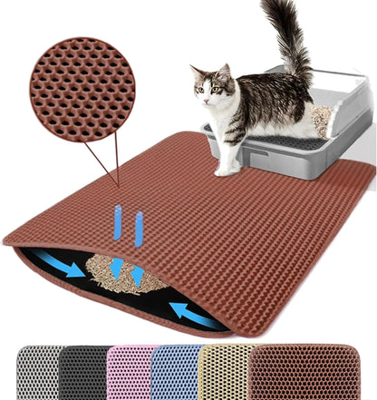 Double-Layer Honeycomb Cat Litter Mat (Waterproof & Washable)