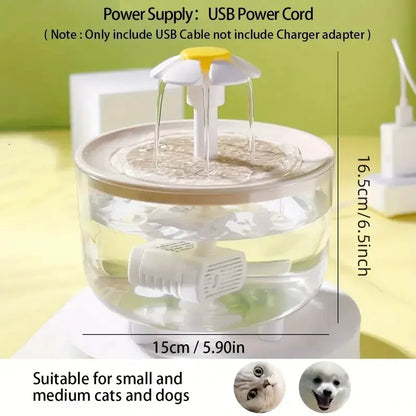 1.2L USB Electric Pet Water Fountain |  Silent Pump | Auto Filter | Cats & Dogs