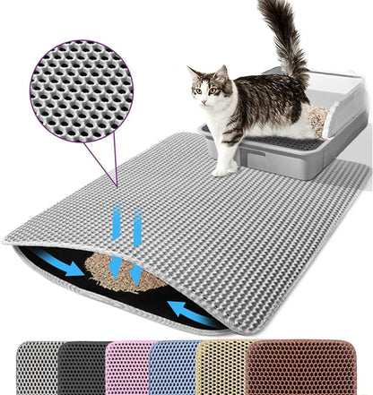 Double-Layer Honeycomb Cat Litter Mat (Waterproof & Washable)