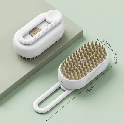 3-in-1 Steam Brush | Massage, Grooming, and Shedding Care