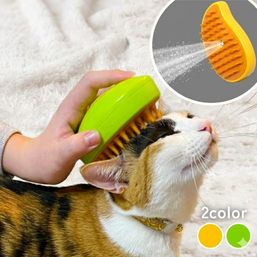 3-in-1 Steam Brush | Massage, Grooming, and Shedding Care